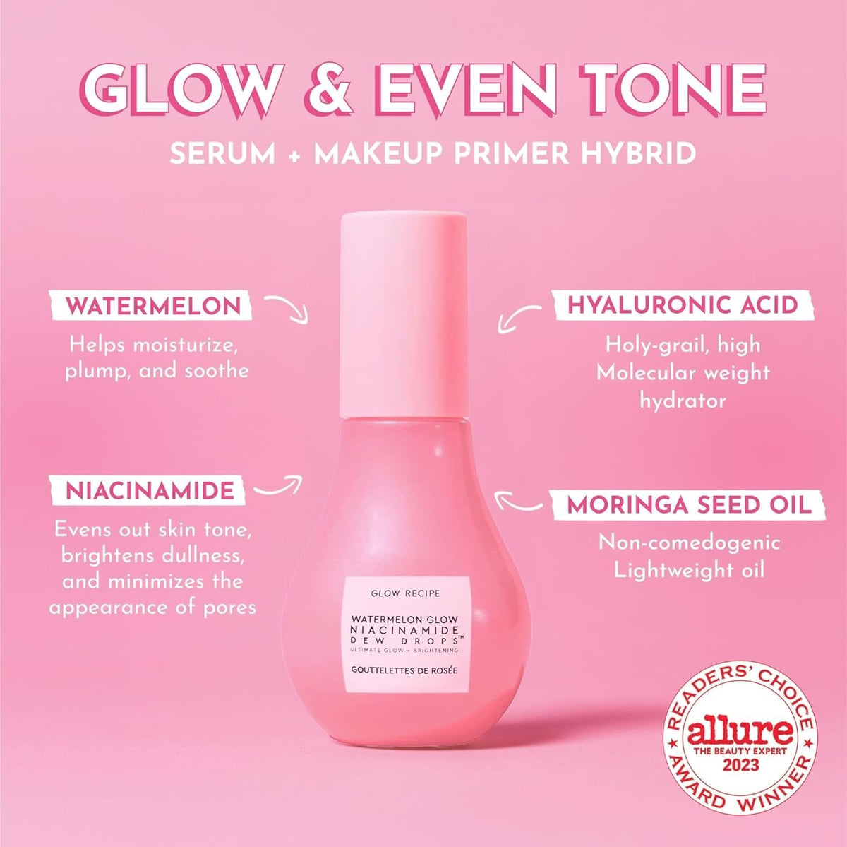 Glow Recipe watermelon glow niacinamide dew drops