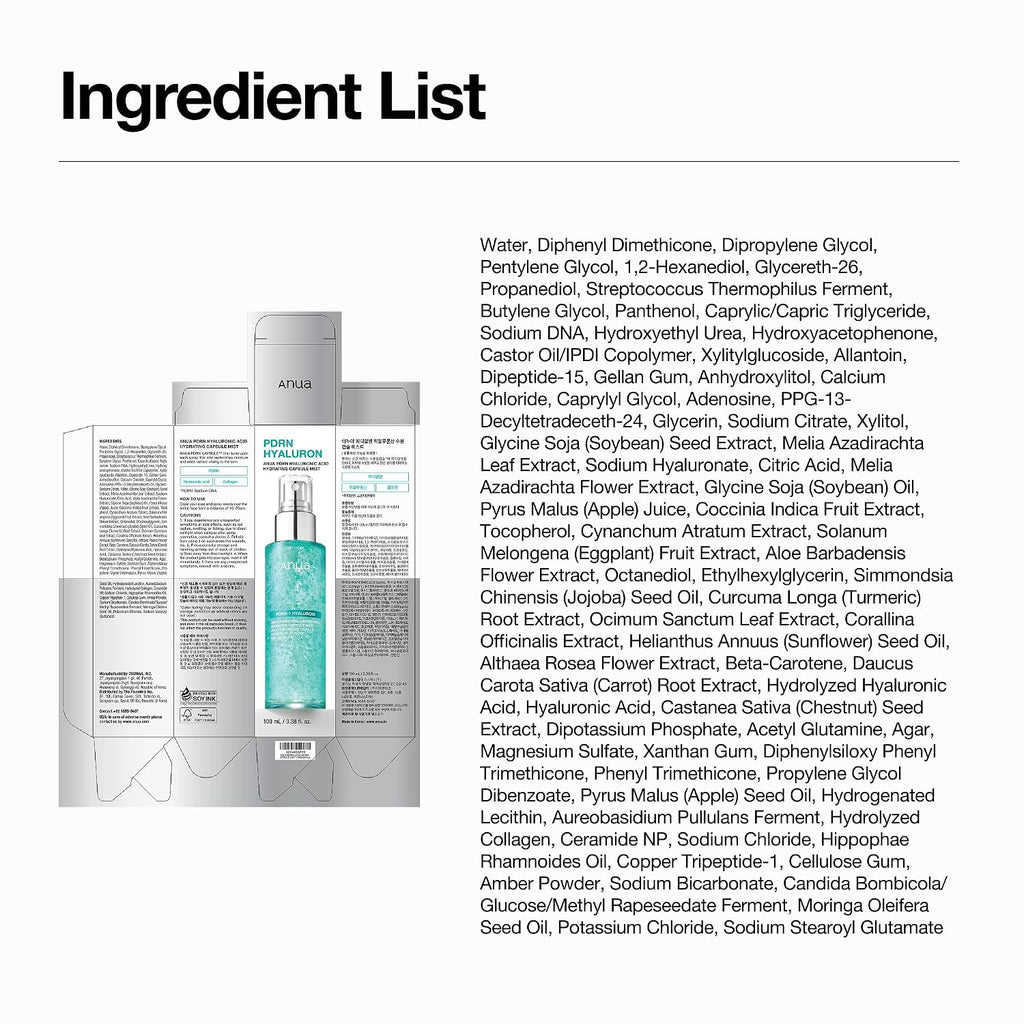 Anua - PDRN Hyaluronic Acid Hydrating Capsule Mist 100ml